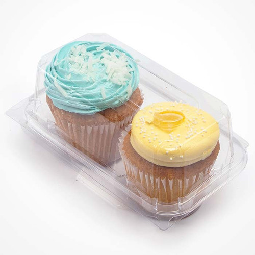 good natured 3 Clear Plastic Cupcake and Muffin Container with Lid, Pack  of 300 - Perfect for Individual Cupcakes, Plant-Based Cupcake Carrier and