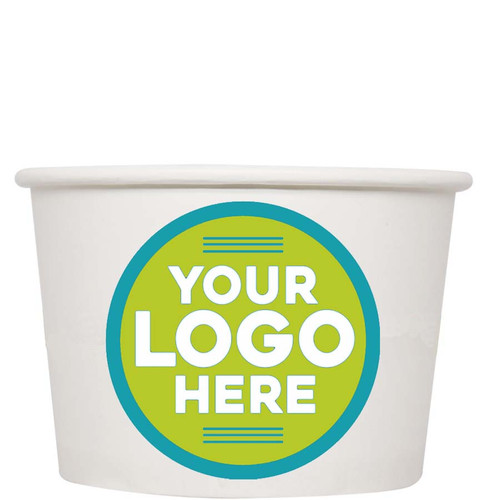 16 oz Custom Printed PLA-lined Compostable Paper Ice Cream Bowls