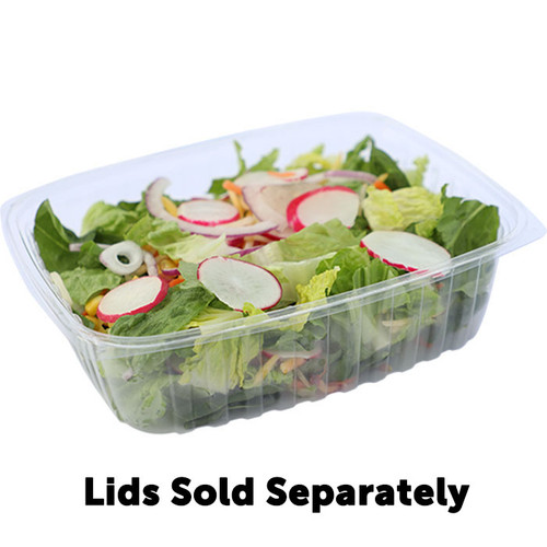 Take-out Salad Containers  64 oz. Black Disposable Plastic
