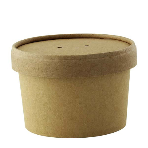 Kraft Soup Containers with Lids, 16 oz Kraft Soup Container with Lid, Brown, Case 250 | Quantity: 250 by Paper Mart