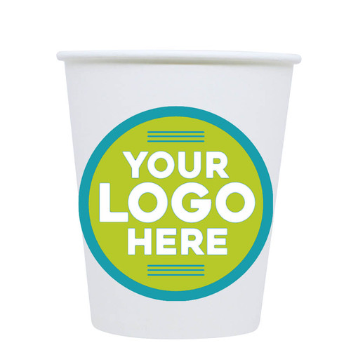 6 oz Custom Printed Compostable Paper Coffee Cups