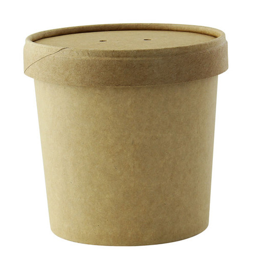 Choice 64 oz. White Paper Soup / Hot Food Cup Vented Lid - 25/Pack