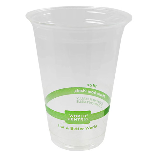 16 oz World Centric Compostable PLA Clear Cold Cups | CP-CS-16