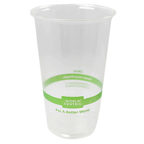 24 oz World Centric Compostable PLA Clear Cold Cups | CP-CS-24