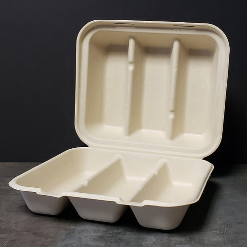 Hard Taco Clamshell Takeout Container Compostable