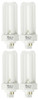 (case of 4) GE 97616 Ecolux Biax, 26 Watt Triple Tube Compact Fluorescent Light Bulb, 3500K, T4 CFL Biax