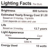 GE 67515 LED A19 60 watt equivalent Daylght Dimmable LED light bulb, uses only 10 watts, 800 lumens