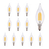 (12 bulbs) Sylvania 40207 Decorative Decor LED Candle, Bent Tip, 500 Lumen, Filament, Dimmable Daylight Indoor Outdoor 60 watt replacement Light Bulb
