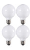 (4 bulbs) Sylvania 40472 LED Frosted Glass Globe, 60 watt equivalent, G25 Medium Base LED Light Bulb Made in the USA