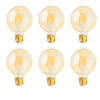 (6 bulbs) SYLVANIA LED Vintage G25 40W Equivalent, Efficient 4.5W, E26 Medium Base, Dimmable 2175K Amber Glow Light Bulb