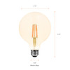(4 bulbs) LEDVANCE Sylvania LED Vintage Filament G30 Globe Light Bulb, 60W = 6.5W, Medium Base, Dimmable, Amber Glow 
