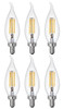(6 bulbs) GE Lighting 32596 LED Chandelier CAC Light Bulb, Soft White, 300 lumens, 3.5 watt LED Light bulb, Dimmable