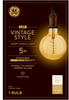 GE 36739 Vintage Style LED G40 Globe Light Bulb, Amber, Meandering Spiral filament, 5 watt, Dimmable