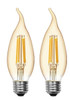 GE Vintage LED Decorative Light Bulbs, 5.5 Watts (60 Watt Equivalent) Warm Candle Light 2000K, Amber Glass, Medium Base, Dimmable (2 Pack) 