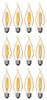 (case of 12 bulbs) GE Vintage LED Decorative Light Bulbs, 5.5 Watts (60 Watt Equivalent) Warm Candle Light 2000K, Amber Glass, Medium Base, Dimmable  