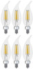 (6 bulbs) GE Lighting 36893 relax LED Chandelier Light Bulb, Dimmable, Clear Decorative 4 watt (40-Watt Replacement), 300-Lumen Candelabra Base Bent Tip, Soft White LED Light Bulb