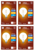 (4 bulbs) GE 41857 relax LED G40 Globe HD Light, 60 watt replacement using only 6 watts, 500 lumens, soft white, dimmable LED Light Bulb