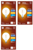 (3 bulbs) GE 41857 relax LED G40 Globe HD Light, 60 watt replacement using only 6 watts, 500 lumens, soft white, dimmable LED Light Bulb