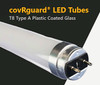 (case of 20) GE CovRguard LED Tube T8 Type A Plug and Play, 48 inch tube, 4000K Cool White, 1600 lumens, 10 watts, LED upgrade for T8 Fluorescent Lamp, Plastic Coated Glass, NSF food zone