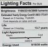 Plump GE ultra bright LED 3-way light bulb, 75/150/250 watt equivalent, Daylight, 1100/2310/3900 lumens, exceptionally bright LED A23, frost finish, ultrabright.  Note- Bulb is irregular, portly A23