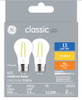 (2 bulbs) GE classic LED A15, 3.5 watt, 300 lumen 40 watt replacement, Dimmable, medium base, soft white 2700K Ceiling Fan Light bulb