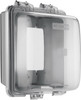 EATON WIU-2X Extra Duty while-in-use weather protective cover, 2-Gang, Self-Closing Weatherproof Cover, Clear, with Gasket, includes 4 inserts