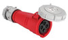 Eaton Arrow Hart AH532C6W Pin and Sleeve Connector, 32A 220/380V - 240/414V, four pole five wire, 4P5W, grounding, Nylon, Red, Female
