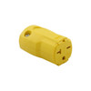 Eaton Arrow Hart AH5469Y quick grip straight blade connector, #16-#12 AWG, 20A, Industrial, 250V, back wire, Yellow Nylon, Brass, 6-20R, two pole three wire, grounding
