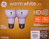 (2 bulbs) GE LED PAR20 Warm White Dimmable Indoor Spotlight, 50-Watt Equivalent, 520 Lumens, 3000K warm white, 7 watt, HD Light exceptional color contrast & boldness