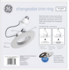 (10 trim rings) GE Lighting 47834 changeable Trim ring Baffle, RS6 (6 inch diameter) metal trim ring, fits 5 or 6 inch fixtures, converts 5 or 6 inch recessed downlight trim to white baffle