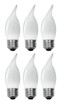(case of 6 bulbs) GE 35916 LED Decorative Frosted Light Bulb, Dimmable, 3 watts, 200 lumens, medium base soft white 25 watt equivalent LED chandelier light bulb
