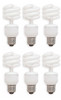 (6 bulbs) GE 94543 Compact Fluorescent 14 watt Light Bulb,  FLE14HT3/2/827 T3 Spiral Curlicue Compact Fluorescent Lamp, medium base, 2700K, 950 lumen CFL