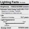 (case of 3 bulbs) Plump GE ultra bright LED 3-way light bulb, 75/150/250 watt replacement, Soft White, 1100/2310/3900 lumens, exceptionally bright LED A23, frost finish, irregular size