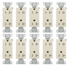(case of 10) Eaton TR6352LA-BOX Tamper Resistant Commercial Grade Duplex Receptacle, Light Almond, 20A 125V, #14-10 AWG