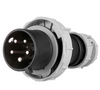 Eaton Arrow Hart AH530P5W Pin and Sleeve plug, 30A, 4-Pole, 5-Wire, 600V, Black, IP69K, IP67