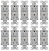 (case of 10) Eaton TR5362CHGY Heavy Duty Industrial Specification Duplex receptacle, Half Control, 20 Amp, Tamper Resistant, Auto Grounding, GRAY, 2 Pole 3-Wire, 125V