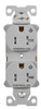Eaton TR5362CDGY Heavy Duty Industrial Specification Duplex receptacle, Dual Control, 20 Amp, Tamper Resistant, Auto Grounding, GRAY, 2 Pole 3-Wire, 125V