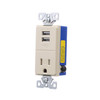 EATON TR7741V-BOX USB Charger with Single Tamper Resistant Receptacle, Ivory