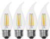 GE Lighting 13173 Clear Finish Light Bulb Dimmable LED Soft White Decorative 5 (60-Watt Replacement), 500-Lumen Medium Base Bent Tip, 4 Piece