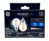 (2 bulbs) GE reveal LED G16.5, candelabra base, 5 watt, 500 lumen, 60 watt equivalent, Dimmable, HD Light pure clean light, LED reveal Light Bulb