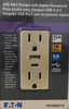 (case of 4) Eaton Receptacle Plug with 5 amp USB Charging, USB Type A and Type C, without adapters, 15A, 125V 5-15R Receptacle, Ivory, TRUSBAC15V 
