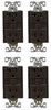 (case of 4) EATON SGF20B Arrow Hart Duplex Gfci Receptacle, 125 Vac, 20 A, 2 Pole, 3 Wire, Brown