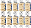 (case of 10) EATON Wiring 275V-BOX 15-Amp 120/277-volt Commercial Grade Combination Single Pole Toggle Switch and 3-Way Switch, Ivory