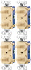(case of 4) EATON Wiring 275V-BOX 15-Amp 120/277-volt Commercial Grade Combination Single Pole Toggle Switch and 3-Way Switch, Ivory