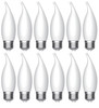 (12 Bulbs) GE Ultra Bright LED Light Bulbs, 100W, Daylight Candle Lights, Frosted Decorative CA12 Light Bulbs, Medium Base 