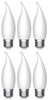 (6 Bulbs) GE Ultra Bright LED Light Bulbs, 100W, Daylight Candle Lights, Frosted Decorative CA12 Light Bulbs, Medium Base 