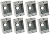 (quantity of 8) Eaton Wiring Devices 1116-SP single gang weatherproof Outlet Box,  1-gang FS Electrical Box, 3 holes