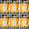 (case of 6 bulbs) GE LED Vintage Style Chandelier Light Bulb with Medium Base, 3-Watt, 300 lumens, 2500K warm white Dimmable, Bent-tip