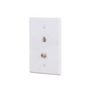EATON Wiring 3536-4W-L Flush Mount Mid Size Wall Plate with Telephone Jack and Coaxial 4-Conductor, White