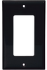 (case of 10) Eaton Wiring 1-Gang Decorator Wall Plate, Nylon, Standard, Black, 5151BK